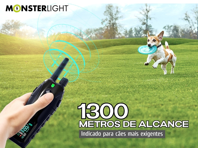 Conjunto de adestramento à distância para 2 cães com alcance de 1300 metros