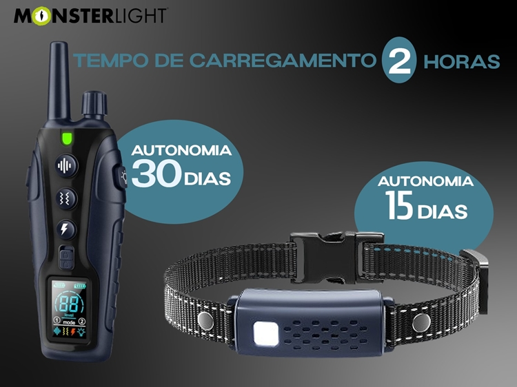 Conjunto de adestramento à distância para 2 cães com alcance de 1300 metros 
