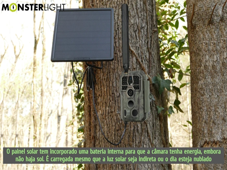 Painel solar GardePro com bateria interna de 5200mAh 