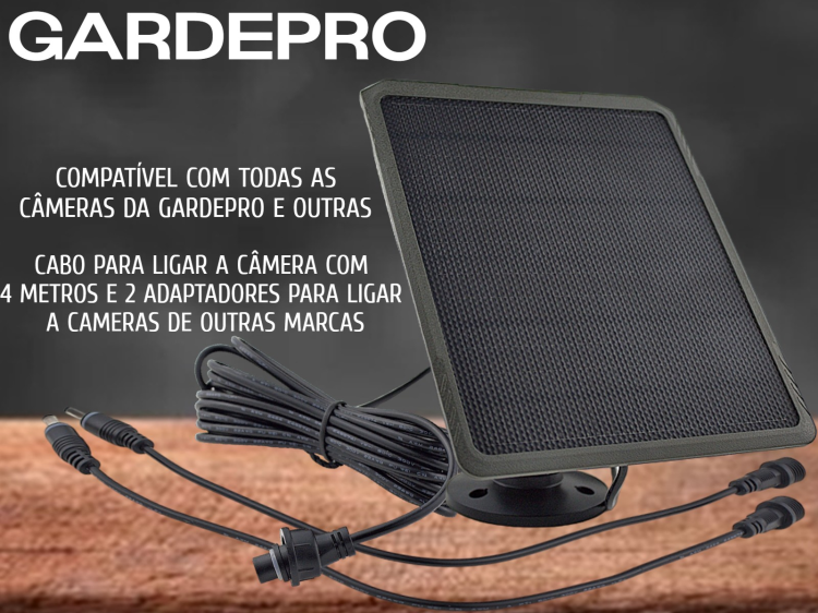 Painel solar GardePro com bateria interna de 5200mAh 