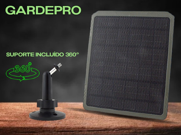 Painel solar GardePro com bateria interna de 5200mAh 