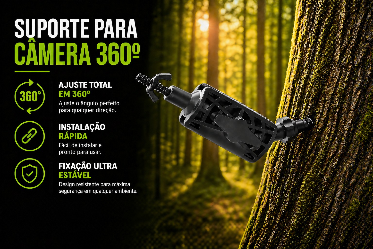 Suporte para câmera 360º para árvore