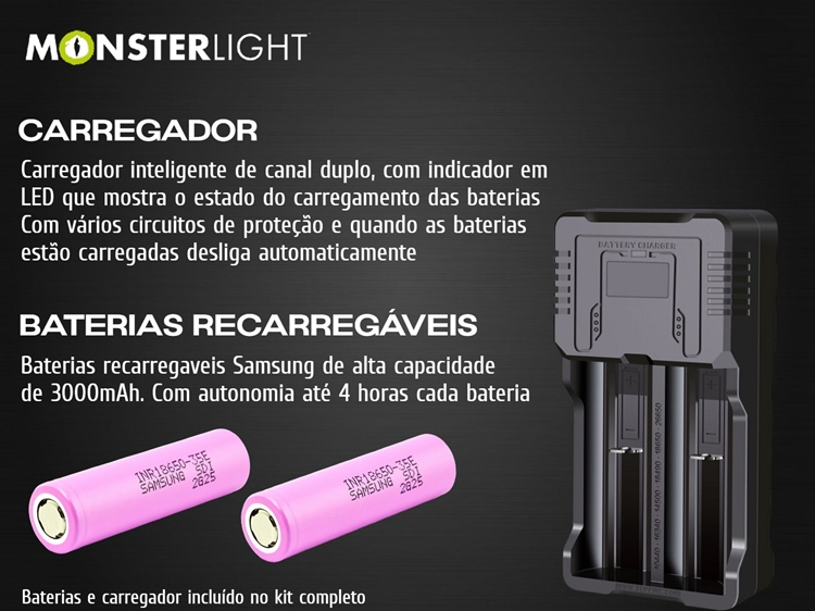 Iluminador MonsterLight ir-850 Hunter Pro laser com potenciómetro 