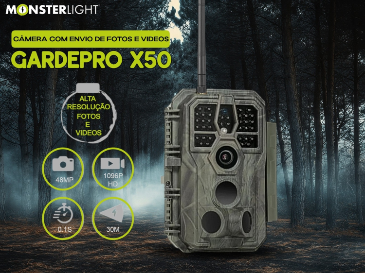 Câmera GardePro X50 LTE com aplicação para telemóvel