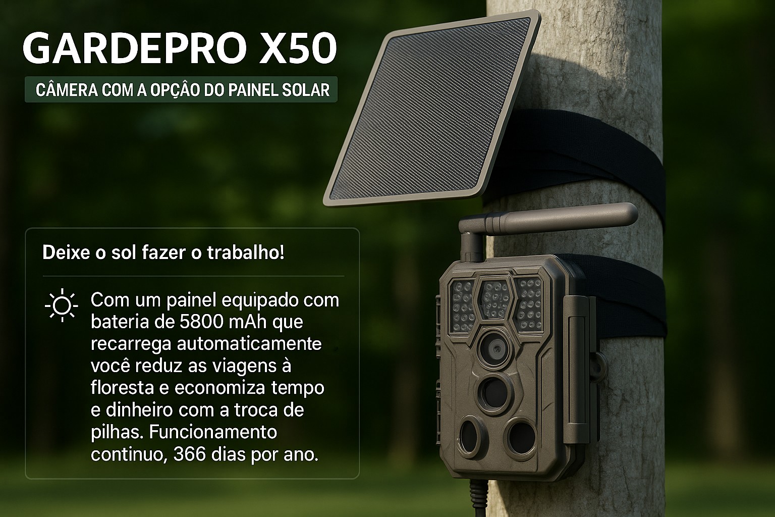 Câmera GardePro X50 LTE com aplicação para telemóvel 