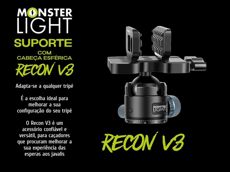 Suporte de tripé Monsterlight Recon V3 com bola esférica 