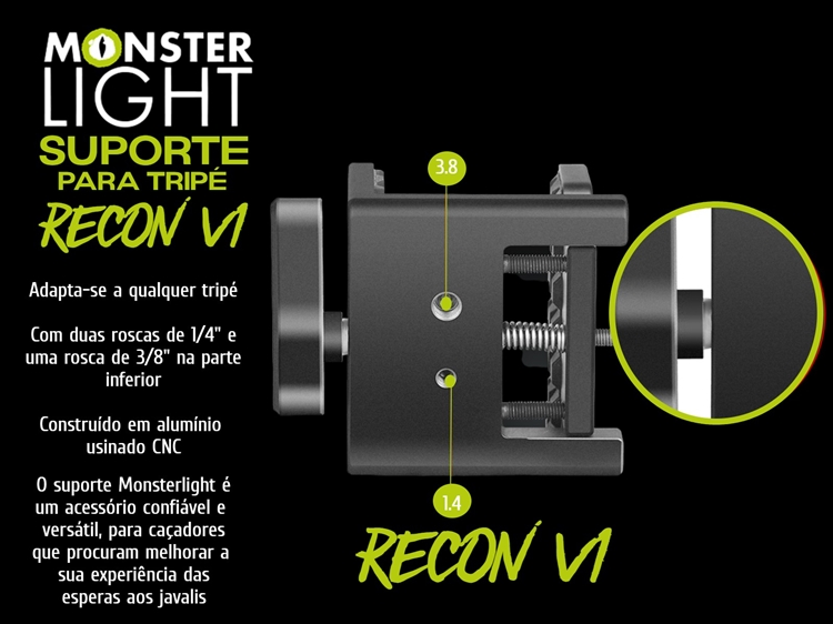 Suporte de tripé Monsterlight Recon V1 