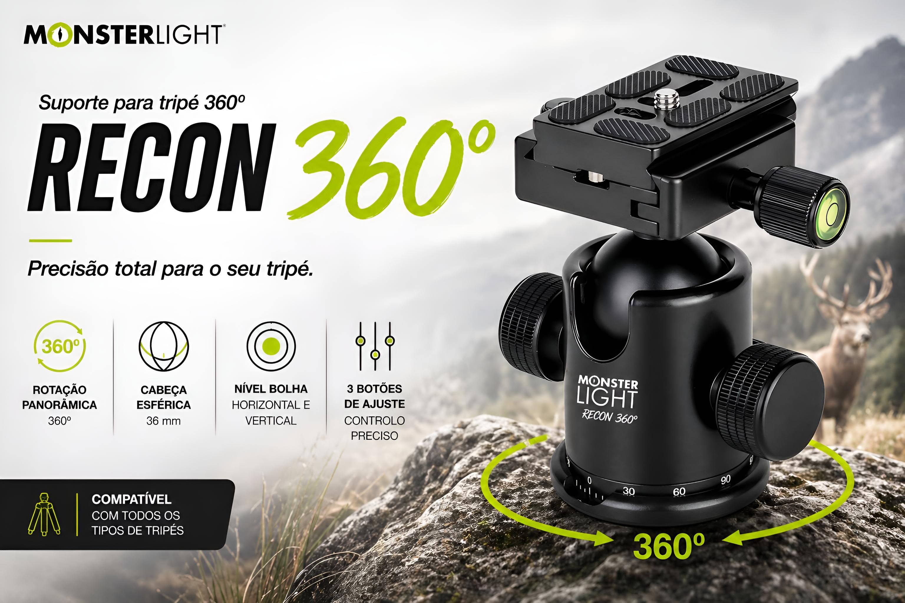 Cabeça esférica para tripé Monsterlight Recon