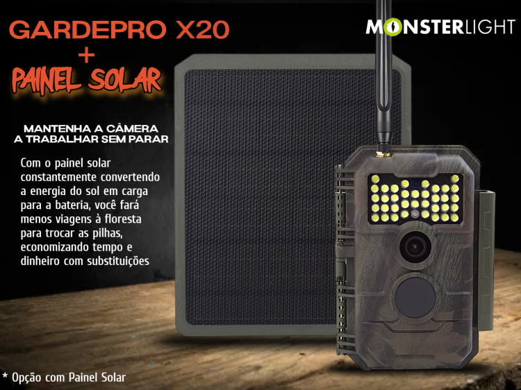 Câmera GardePro X20 com envio de fotos e vídeos a cores à noite 