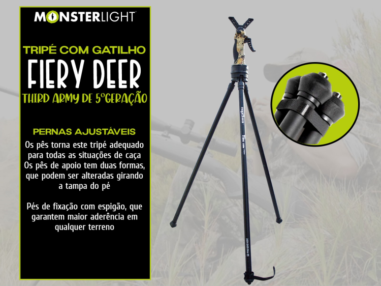 Tripé de Caça Fiery Deer Third Army com gatilho 5ºGeração