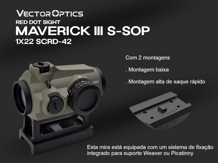 Red Dot ponto vermelho Vectoroptics Maverick-III S-SOP 