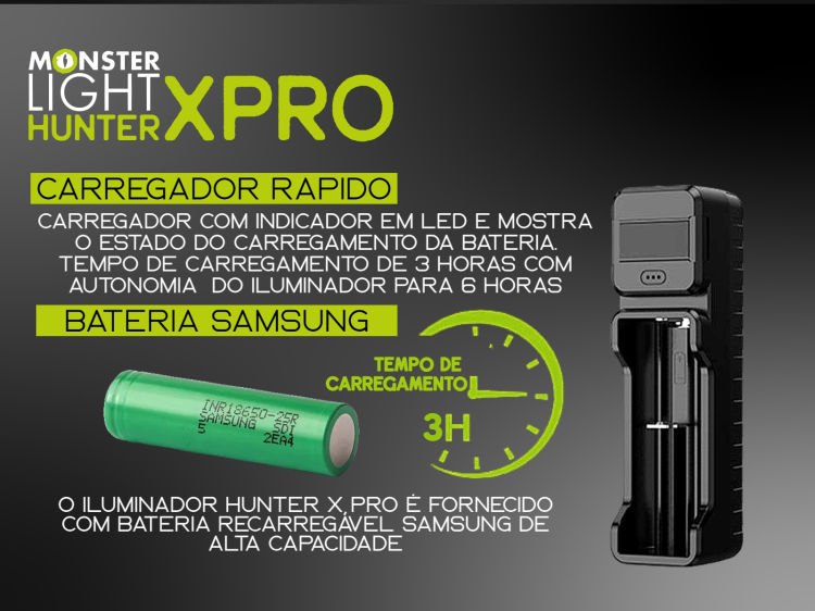 Iluminador MonsterLight 940nm Hunter X Pro LED Osram com potenciómetro 