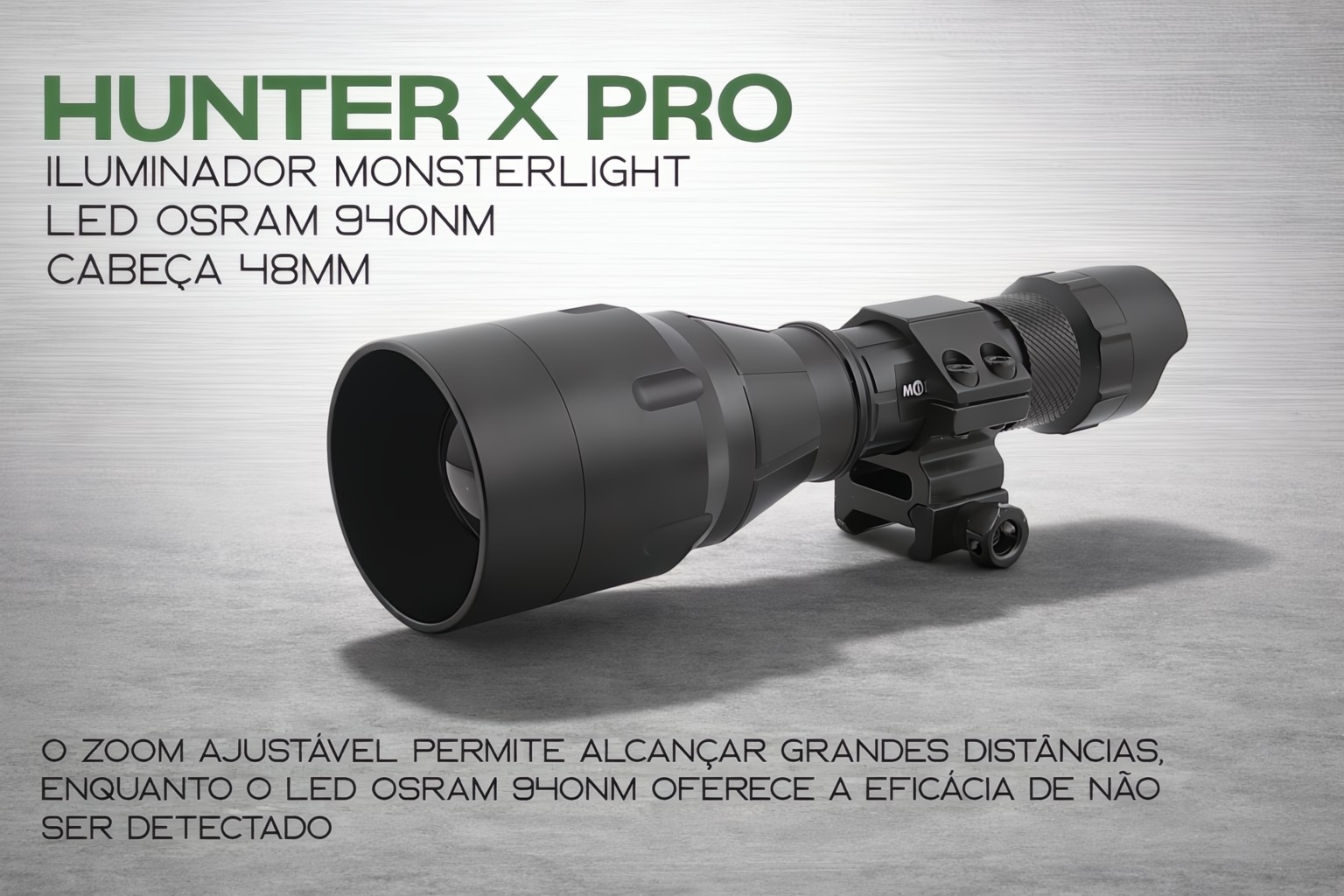 Iluminador MonsterLight 940nm Hunter X Pro LED Osram com potenciómetro 