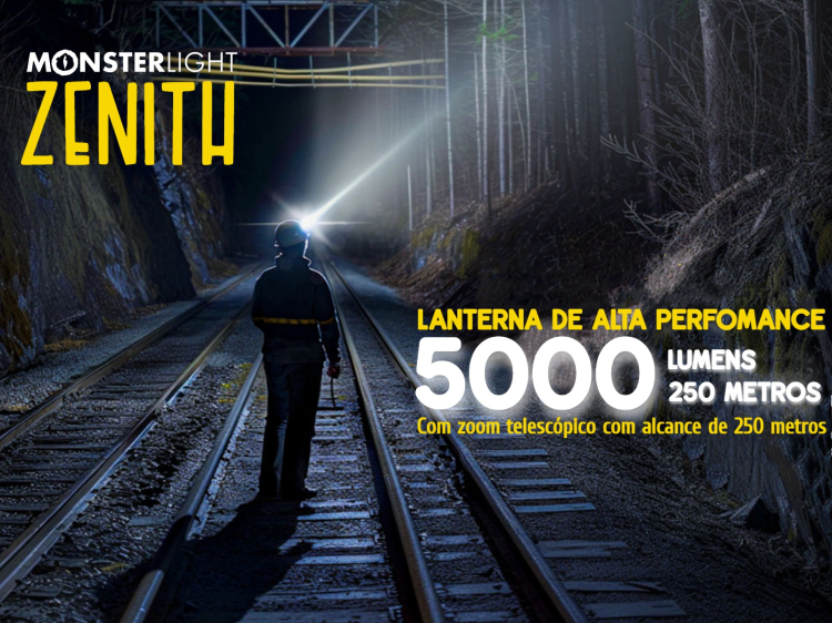 Lanterna de cabeça Zenith com bateria recarregável 