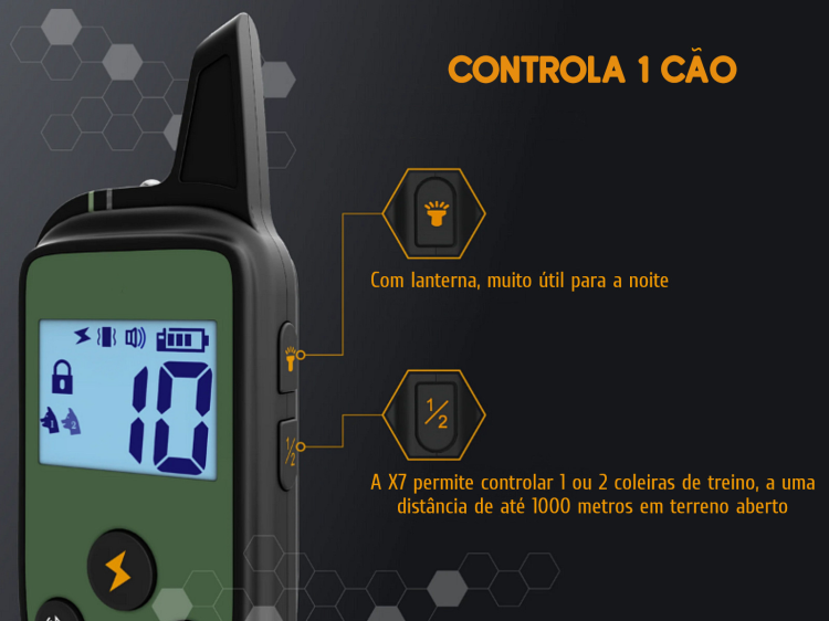 Coleira de adestramento à distância X7 para 1 cão