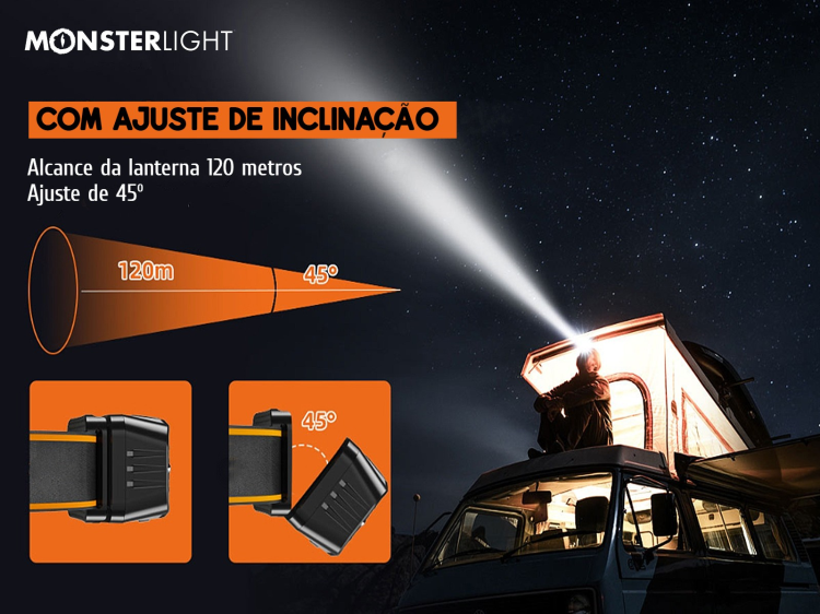 Lanterna Monsterlight NV45 com sensor de movimento 