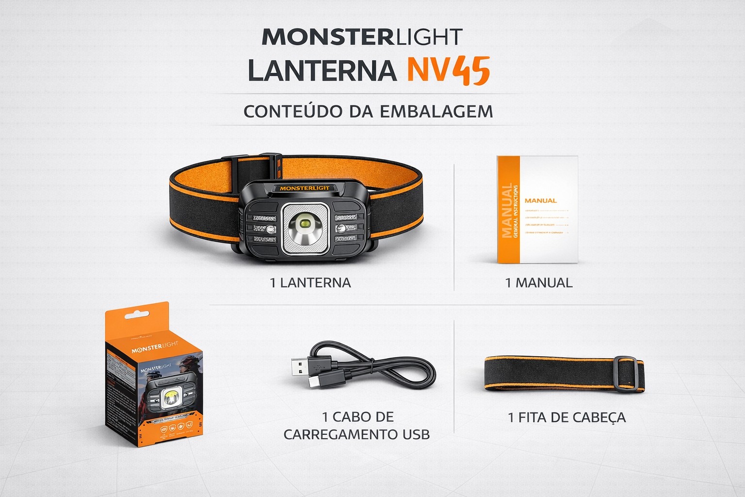 Lanterna Monsterlight NV45 com sensor de movimento 