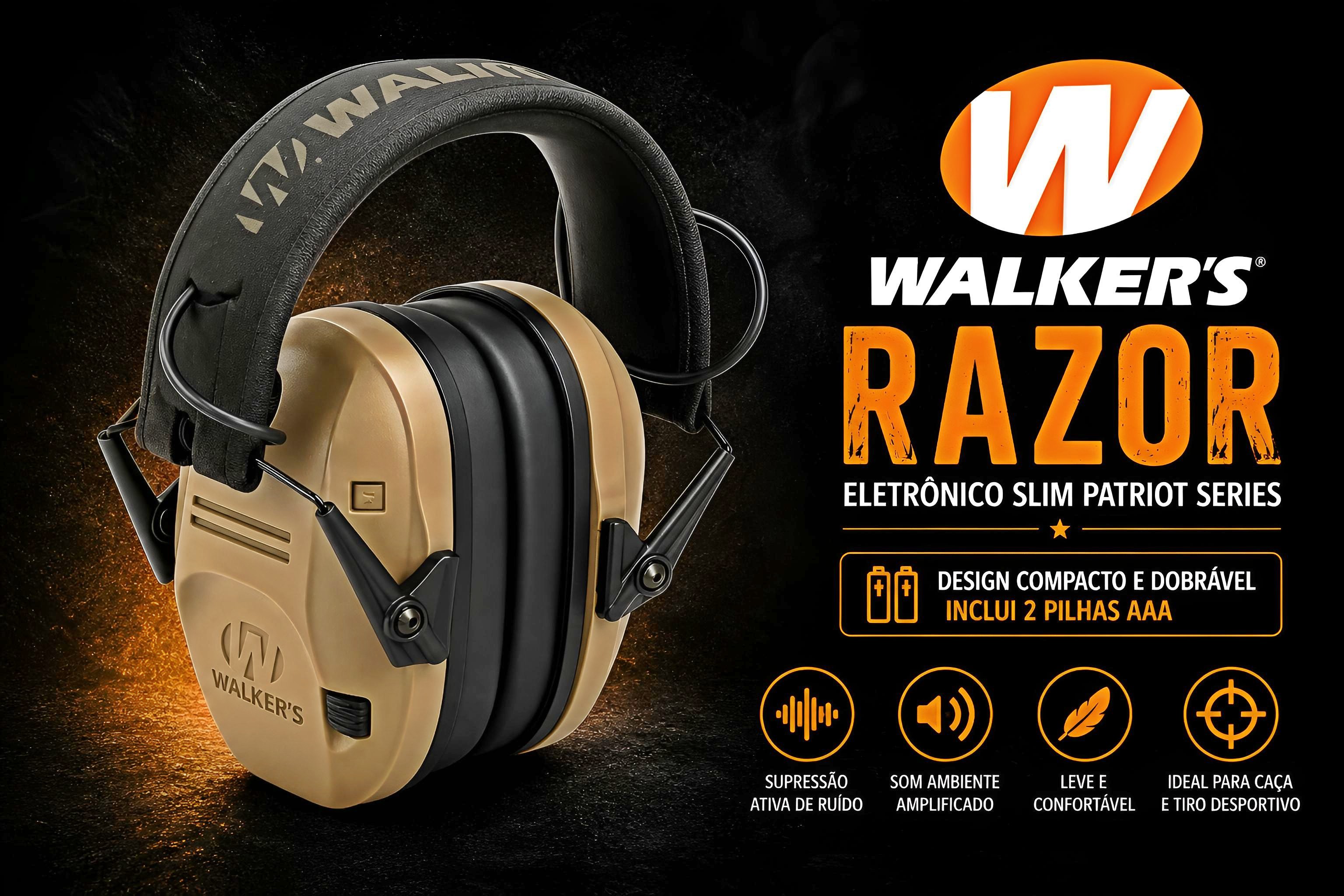 Protetor auricular eletrónico Walkers Razor Patriot Series 