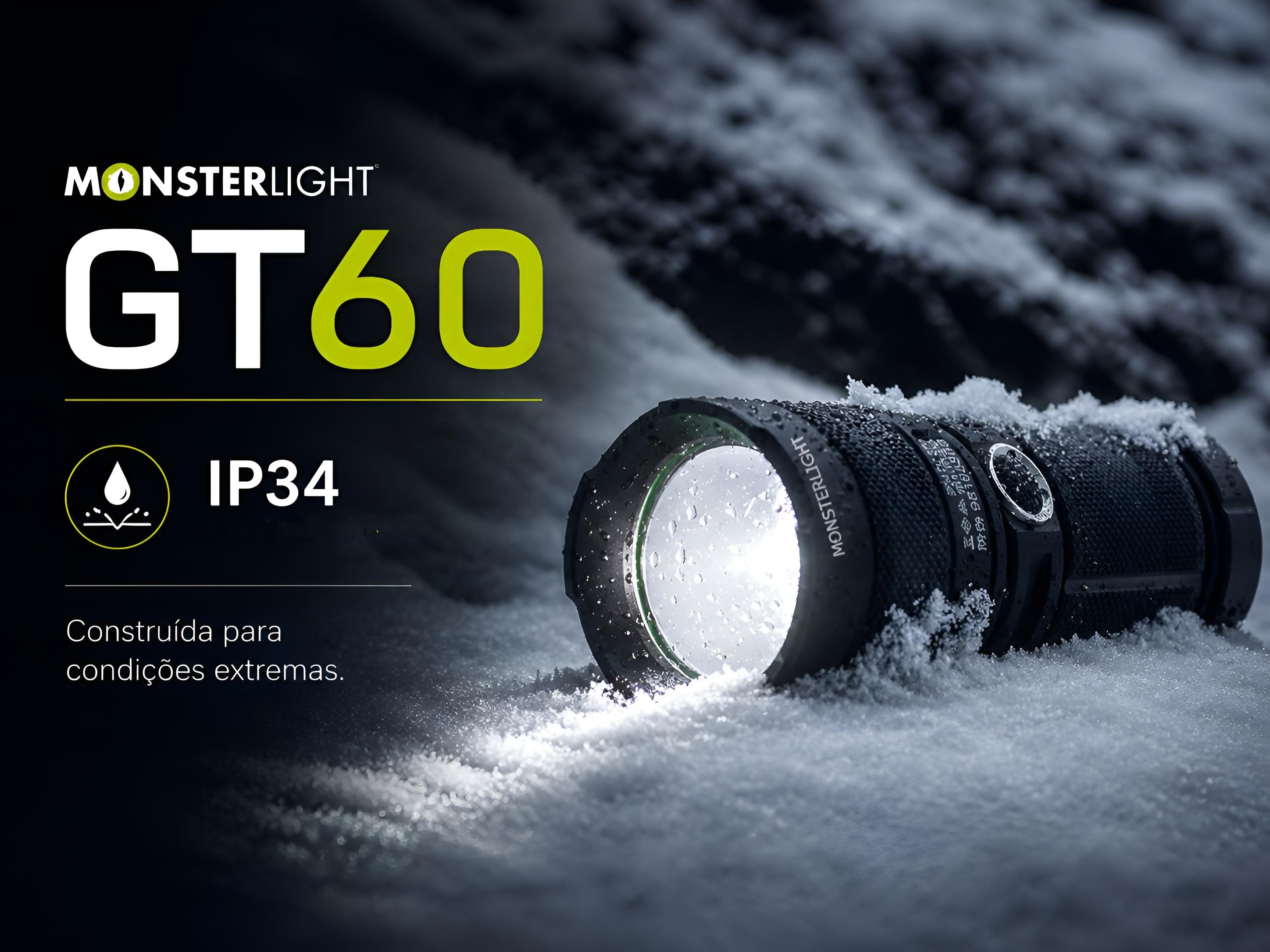 Lanterna Monsterlight GT60 com bateria recarregável 