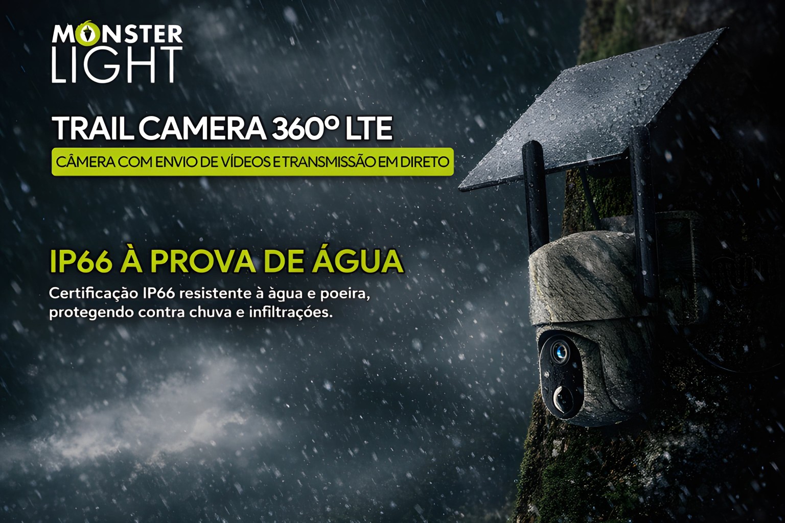 Câmera Trail 360º LTE com envio de vídeos e transmissão em direto 