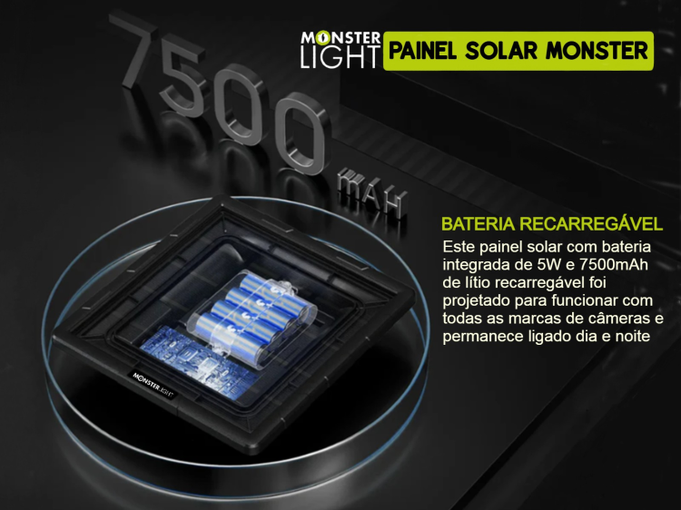 Painel Solar Monsterlight com bateria de lítio 