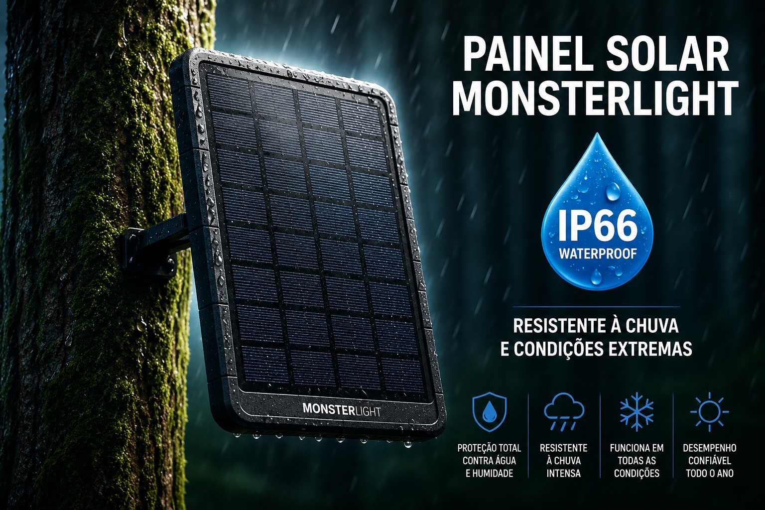 Painel Solar Monsterlight com bateria interna de 7500mAh 