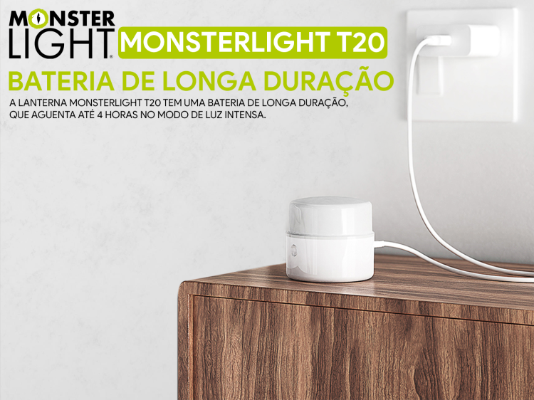 Lanterna de acampamento Monsterlight T20 recarregável