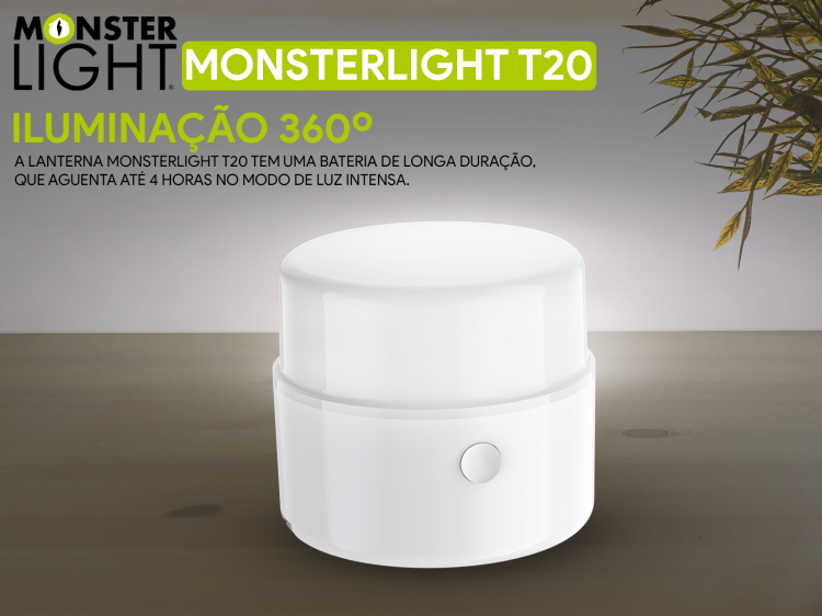 Lanterna de acampamento Monsterlight T20 recarregável 