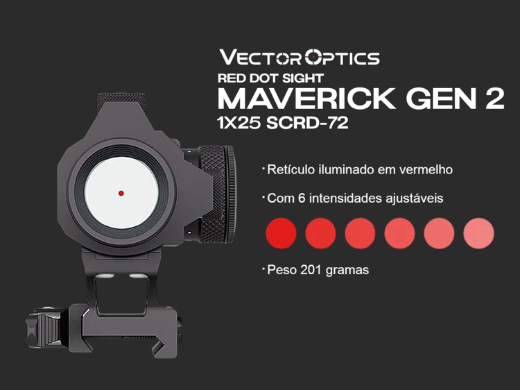 Red Dot ponto vermelho Maverick-II 1x25 GenII 