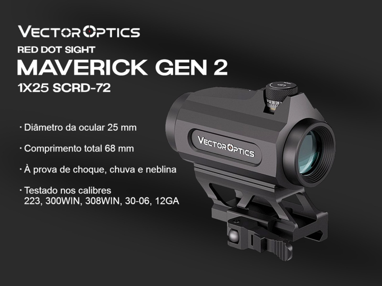 Red Dot ponto vermelho Maverick-II 1x25 GenII 