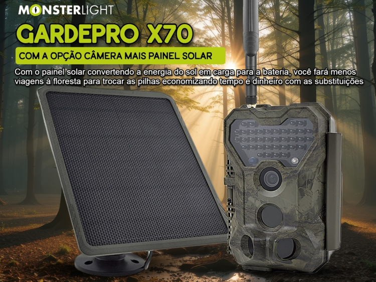 Câmera GardePro X70 com transmissão em direto envio de fotos e vídeos e GPS 