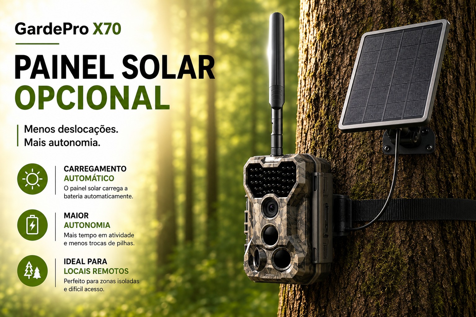 Câmera GardePro X70 com transmissão em direto envio de fotos e vídeos e GPS 