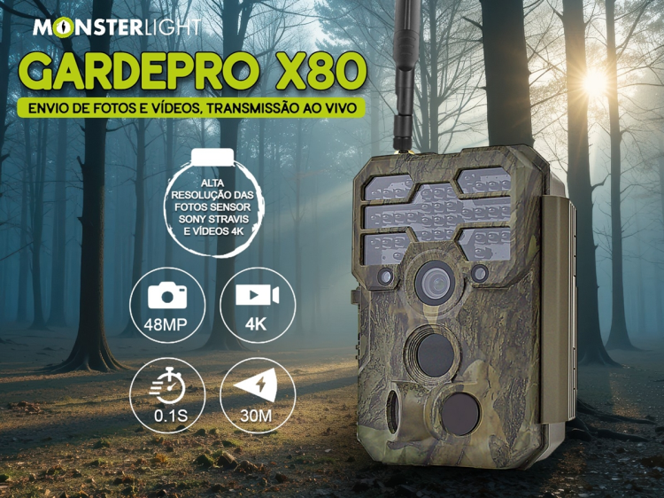 GardePro X80 a nova geração de câmeras com sensor SONY, vídeo 4K, GPS e transmissão em direto 