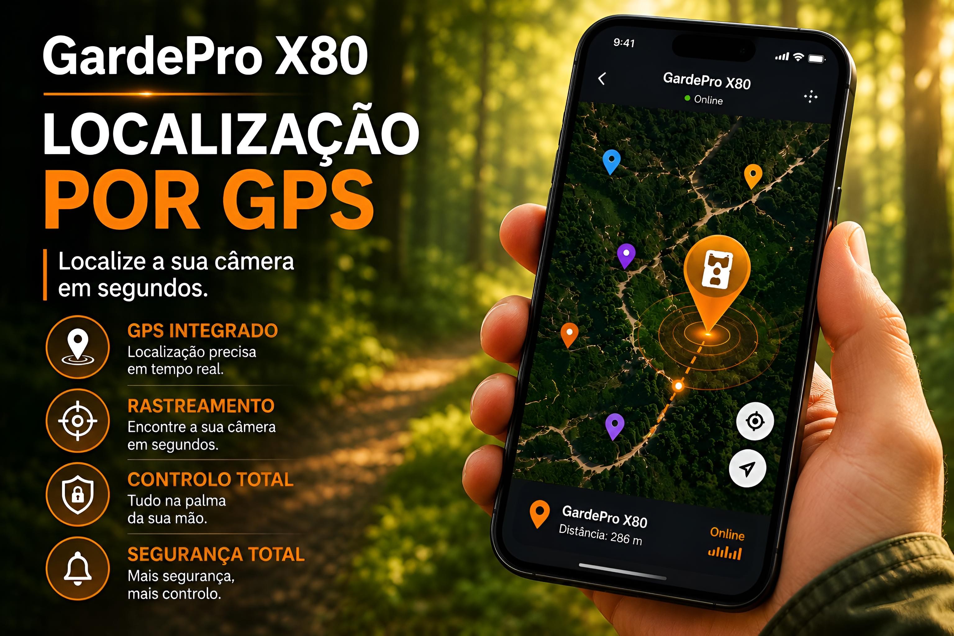 Câmera GardePro X80 com sensor Sony, vídeo 4K, GPS e transmissão em direto 