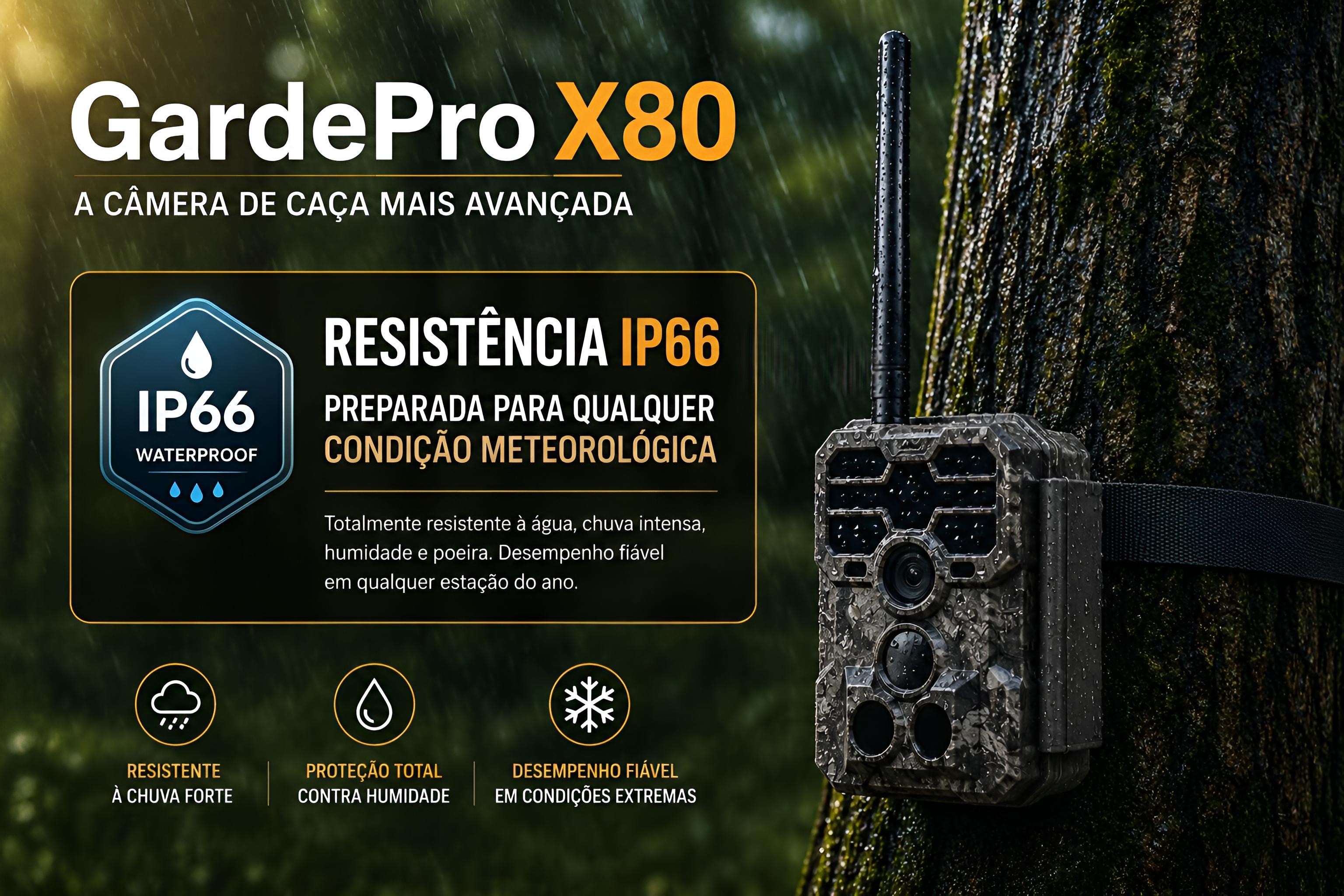 Câmera GardePro X80 com sensor Sony, vídeo 4K, GPS e transmissão em direto 