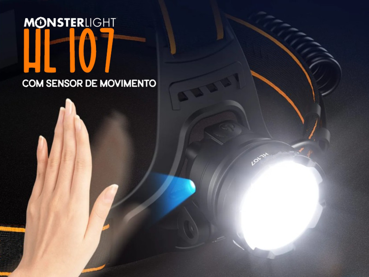 Lanterna de cabeça HL0107 Sensor com baterias recarregáveis 