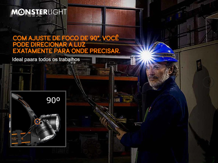 Lanterna de cabeça HL0107 Sensor com baterias recarregáveis 