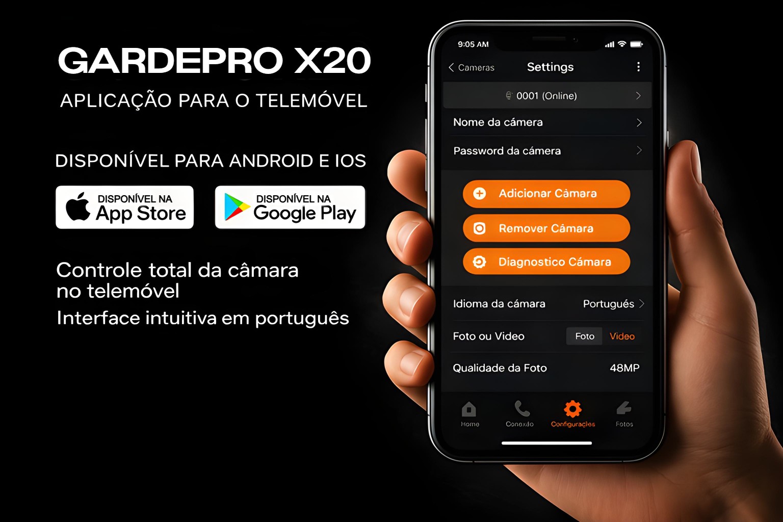 Câmera GardePro X20 LTE com aplicação para telemóvel 