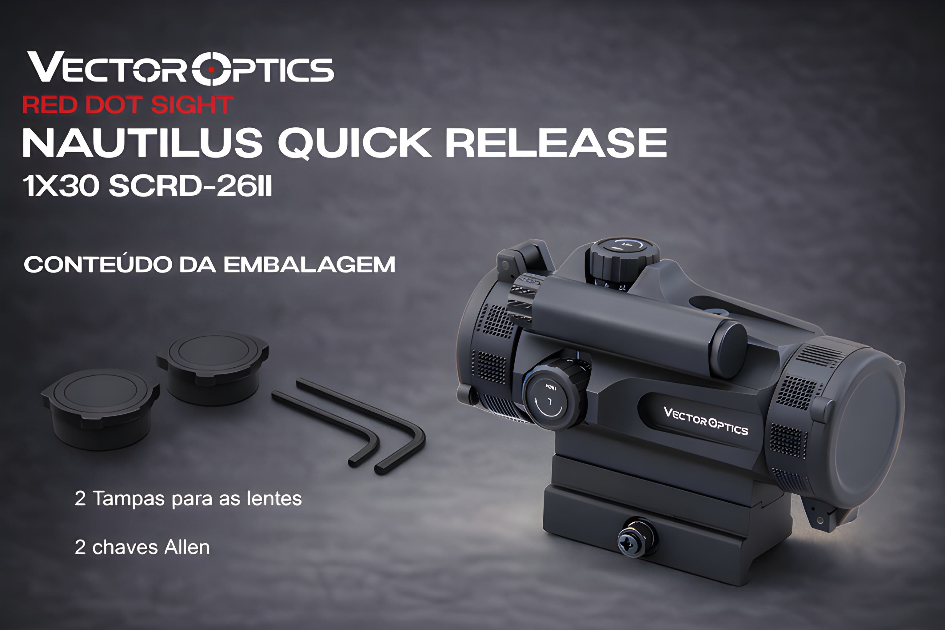 Red Dot ponto vermelho VectorOptics Náutilos 1x30 3 MOA