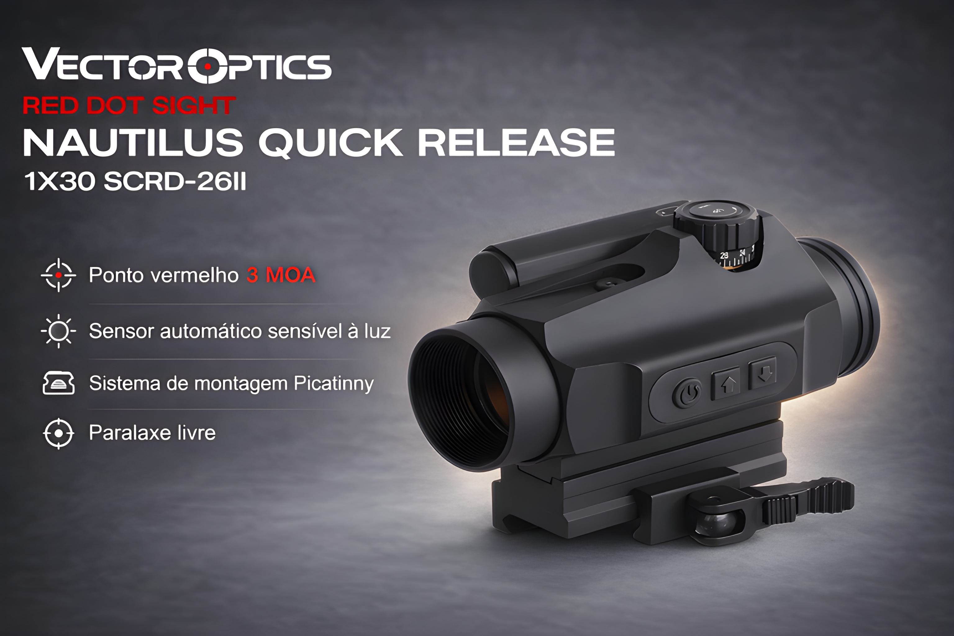 Red Dot ponto vermelho VectorOptics Náutilos 1x30 3 MOA