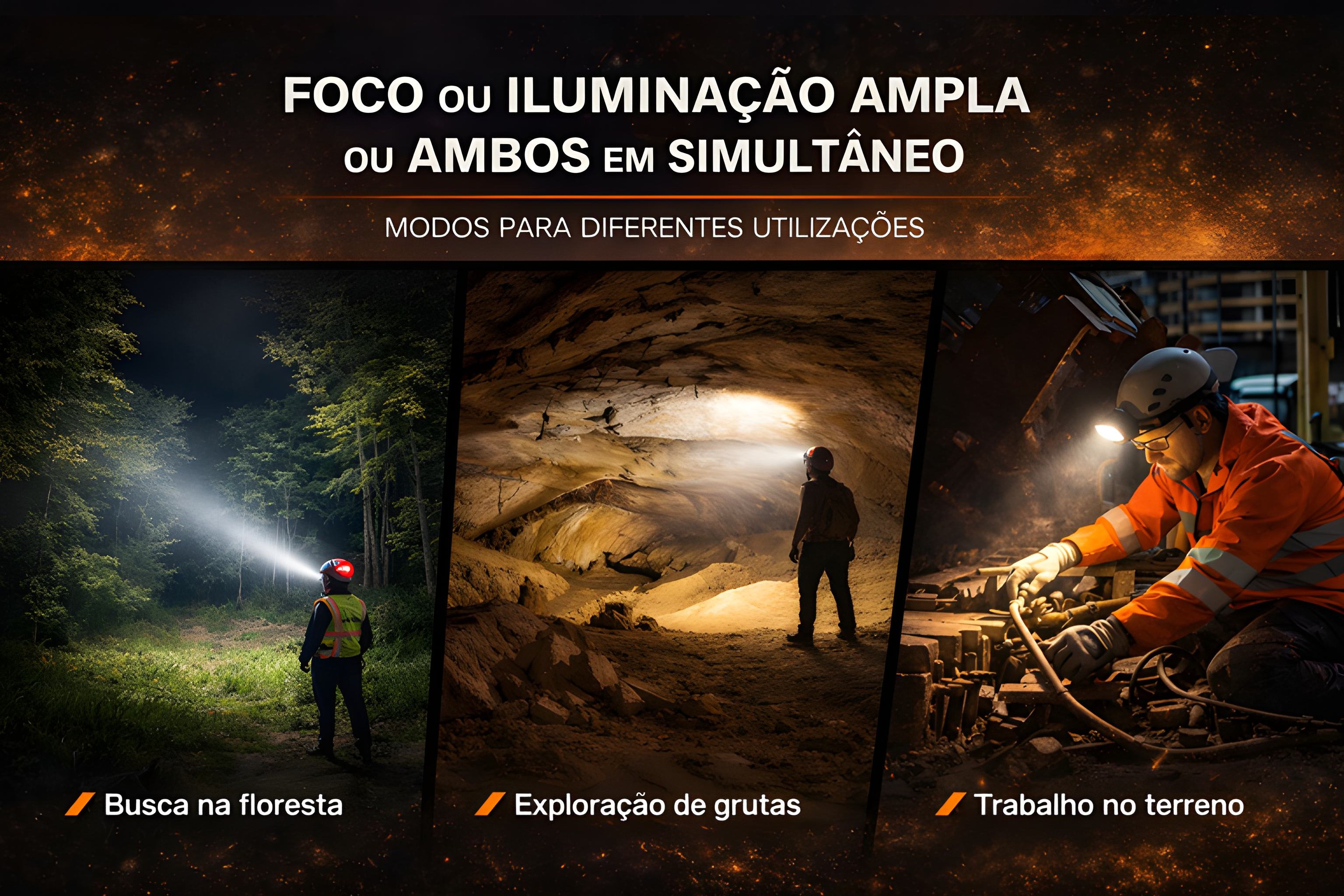 Lanterna de Cabeça Monsterlight com Bateria Recarregável 