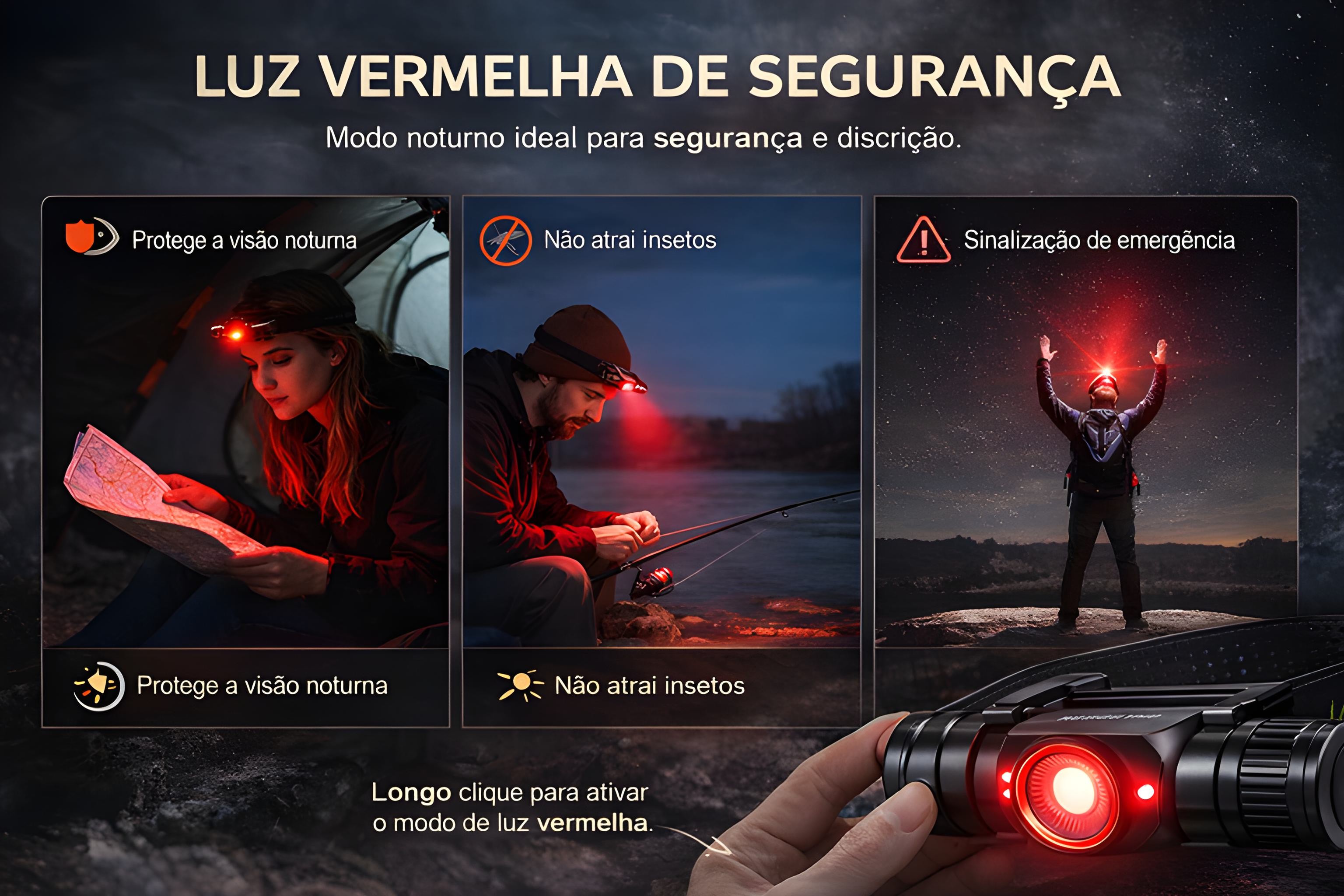Lanterna de Cabeça Monsterlight com Bateria Recarregável 