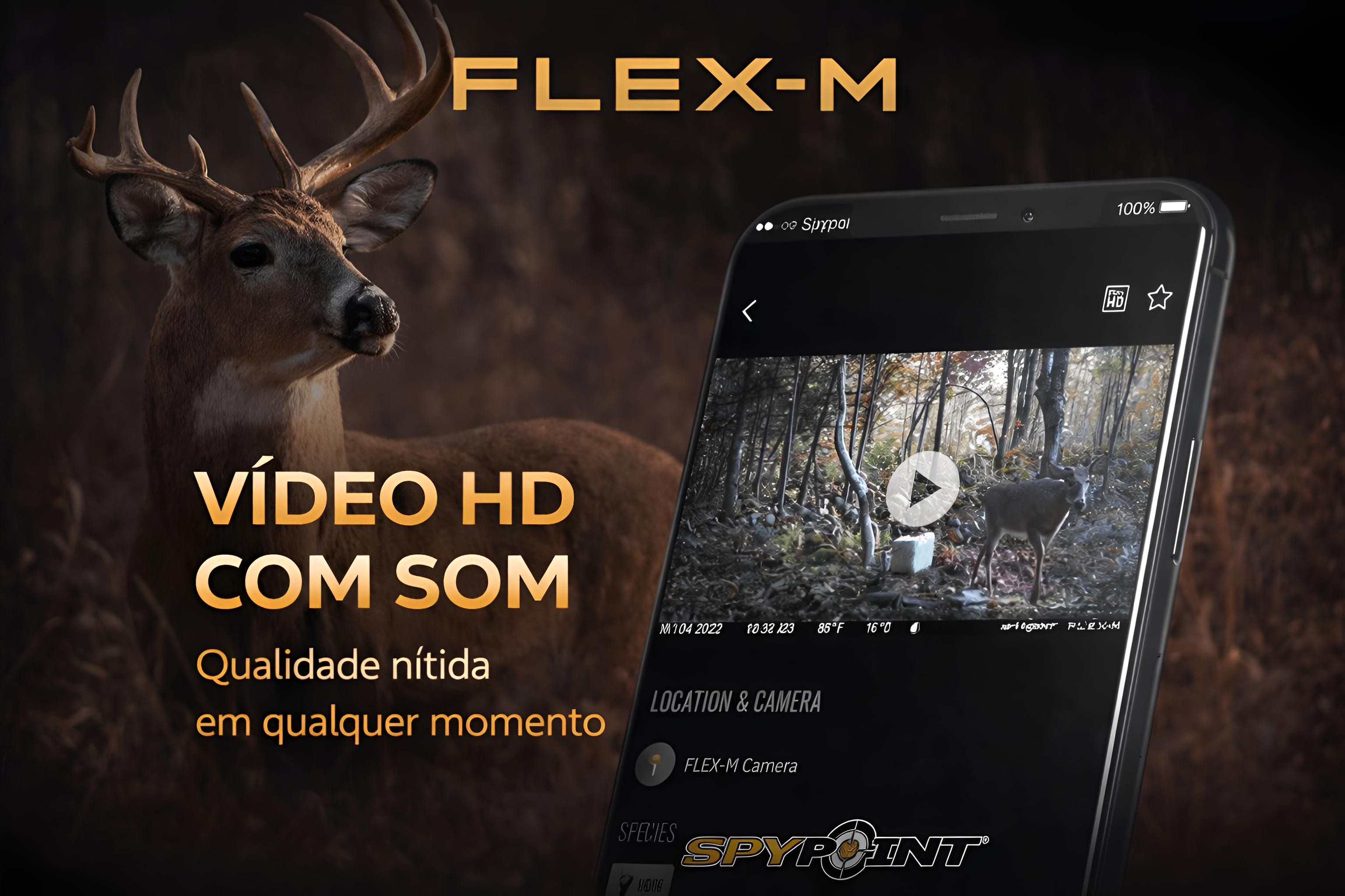 Câmera Spypoint Flex M com aplicação para o telemóvel e envio de fotos e vídeos 