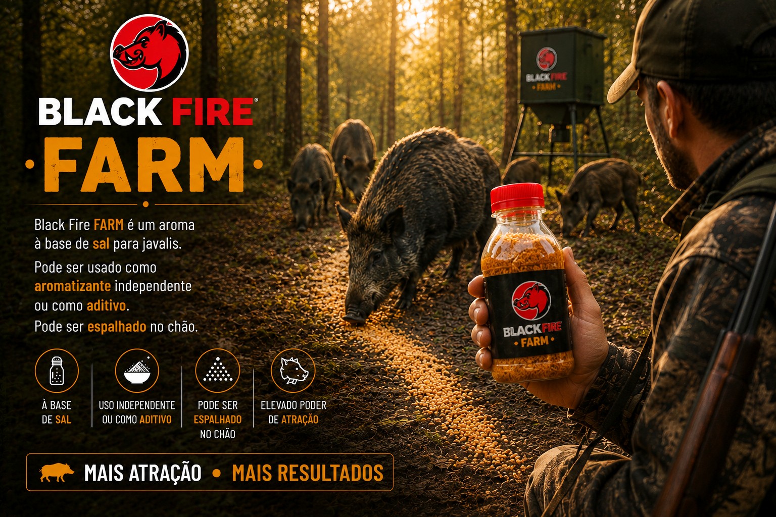 Atrativo para javalis Black Fire Farm 500g 