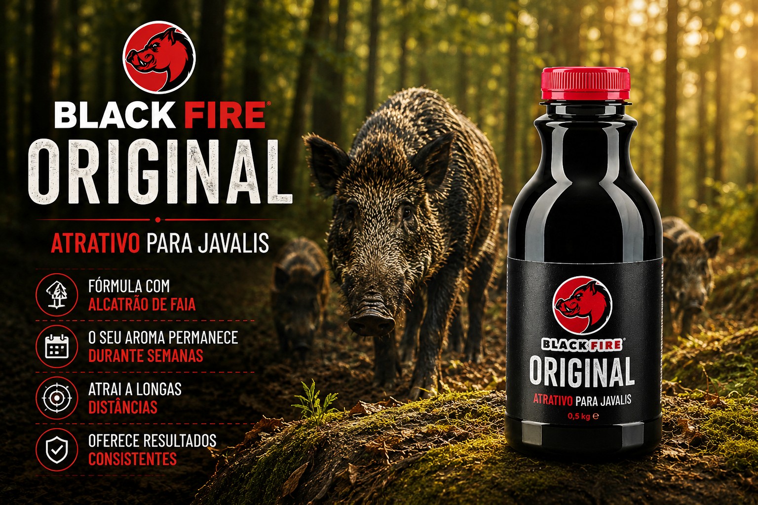 Atrativo para Javalis Black Fire Original 500g 
