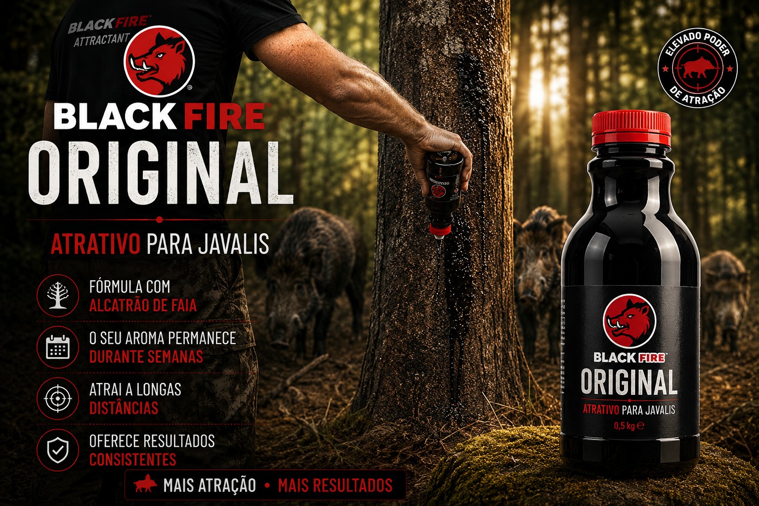 Atrativo para Javalis Black Fire Original 500g