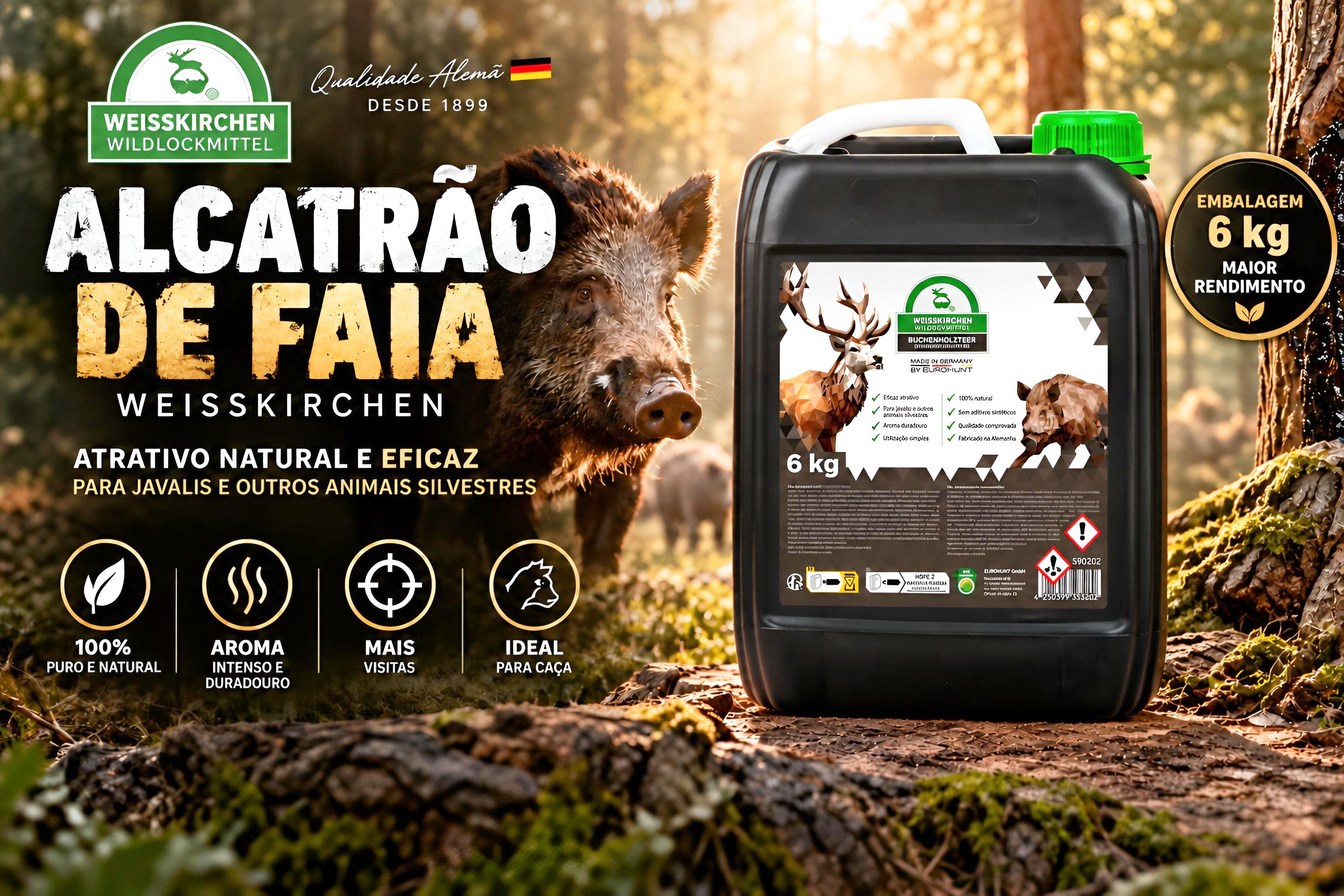 Atrativo para javalis alcatrão de Faia Weisskirchen 6kg