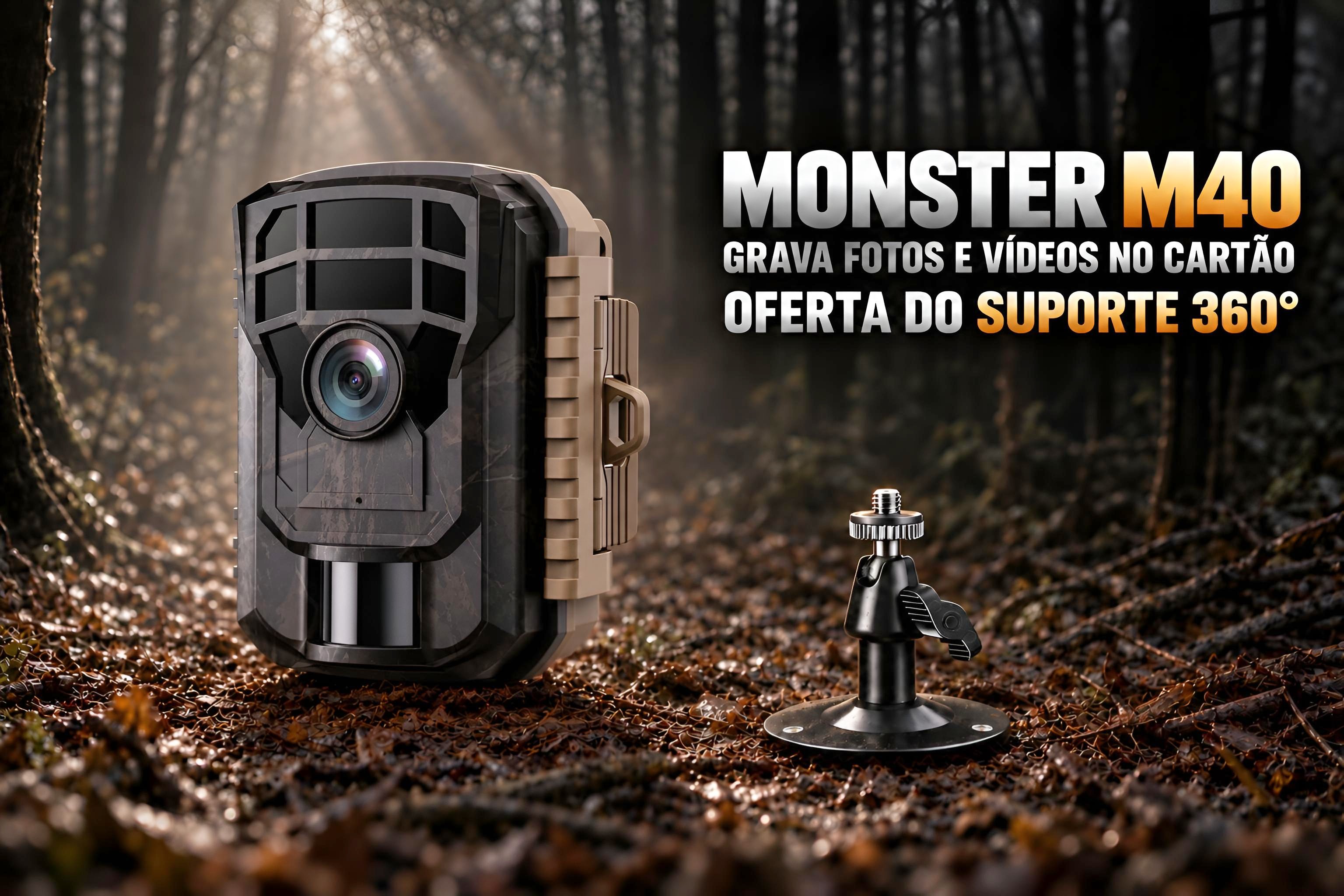 Câmera de caça Monster M40 24 MP vídeo Full HD e infravermelhos invisíveis 