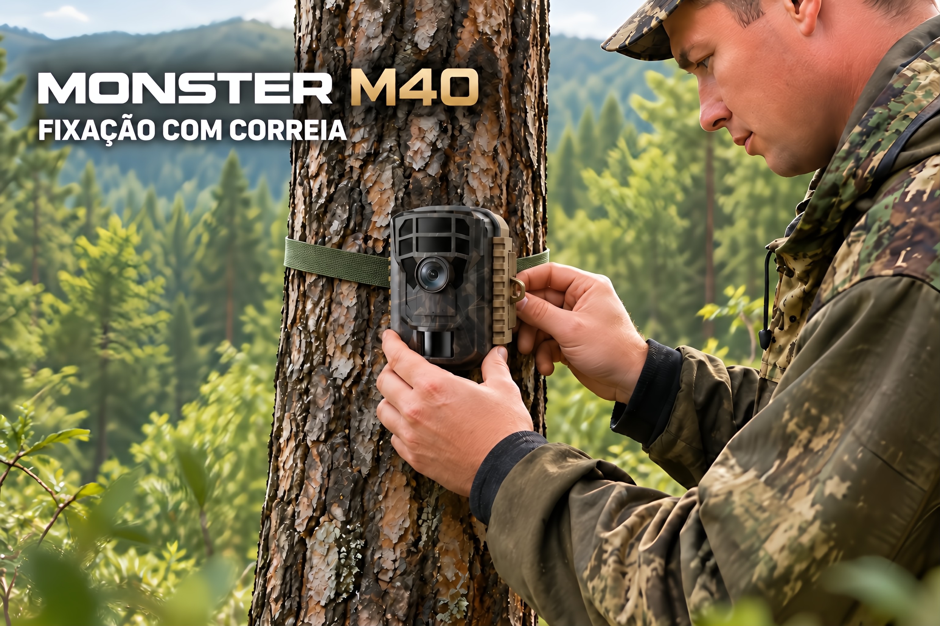 Câmera de caça Monster M40 24 MP vídeo Full HD e infravermelhos invisíveis 
