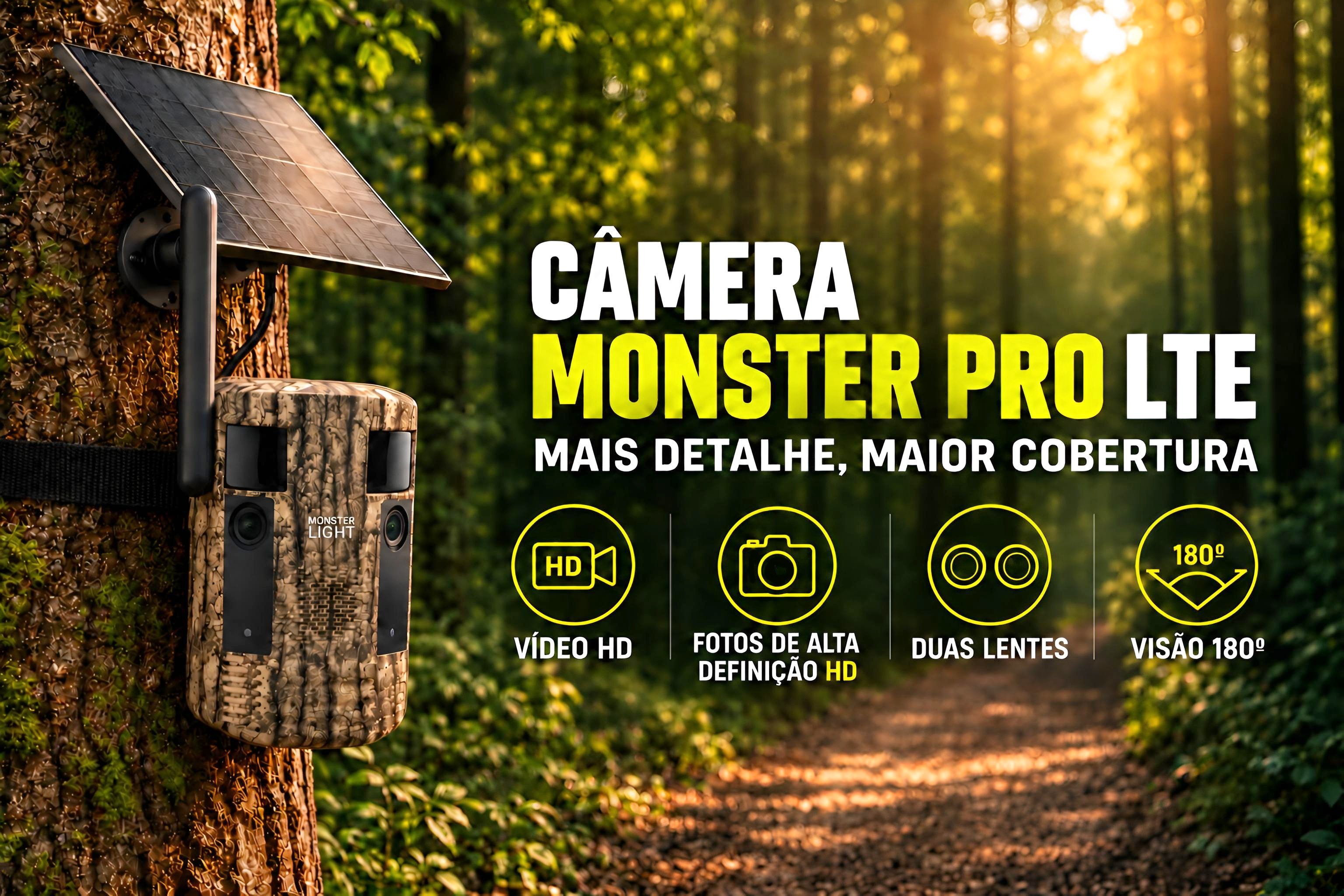 Câmera Monster Pro LTE com envio de vídeos e transmissão em direto 